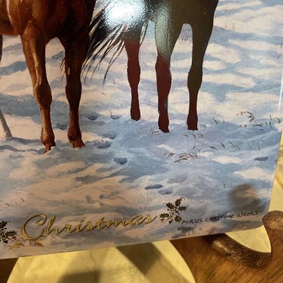 Tile Persis Clayton Weirs Christmas Glory Majesty Horses Scene Ceramic Bradford - Picture 3 of 6
